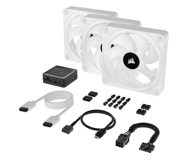 CORSAIR iCUE LINK QX120 PWM RGB White Triple Pack 3x120mm CO-9051006-WW - 1159829 - zdjęcie 6
